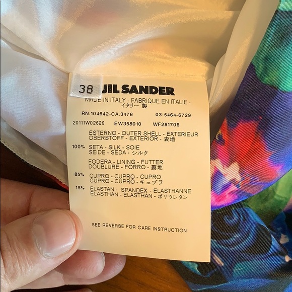 Jil Sander Silk Flower Print Pencil Skirt Sz. 38 - Picture 4 of 6